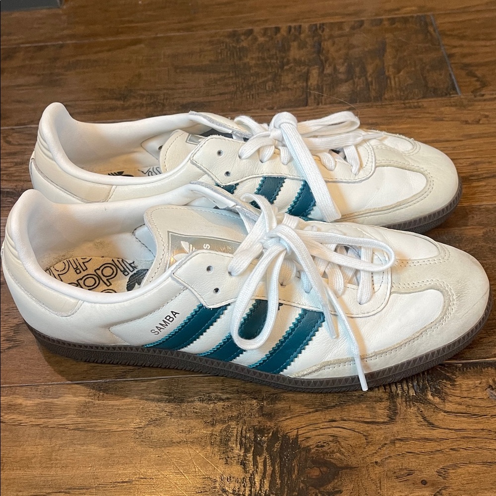 Adidas Samba OG Cloud White (Cream)
Legacy Teal Women's Size 10 Sneakers - Picture 9 of 10